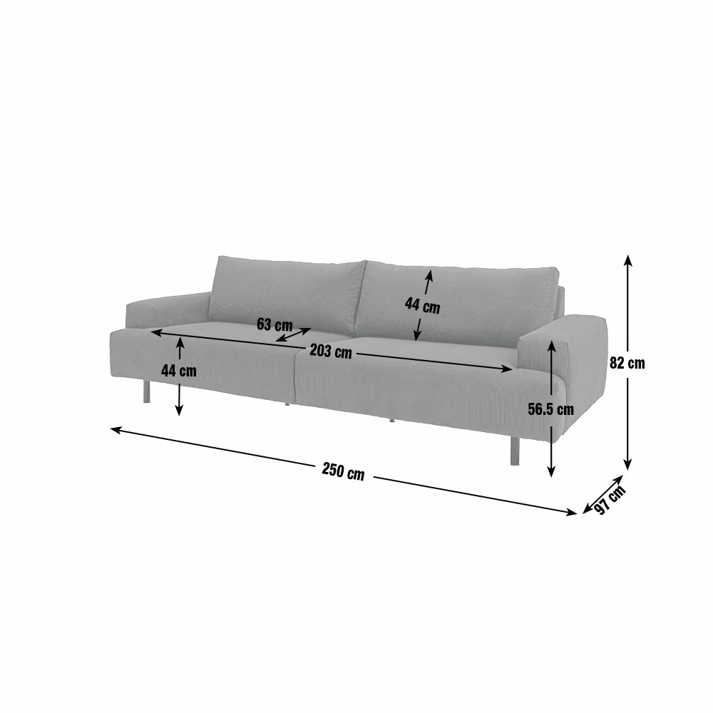 Habitat Julien Fabric 4 Seater Sofa - Charcoal – image 8