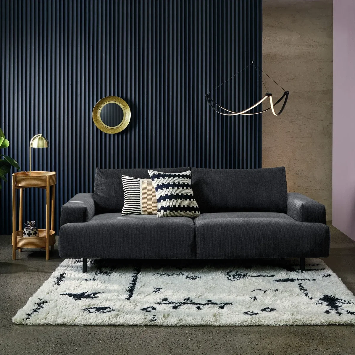 Habitat Julien 2 Seater Fabric Sofa - Charcoal – image 2