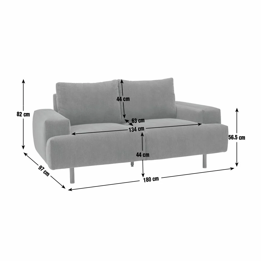 Habitat Julien 2 Seater Fabric Sofa - Charcoal – image 7