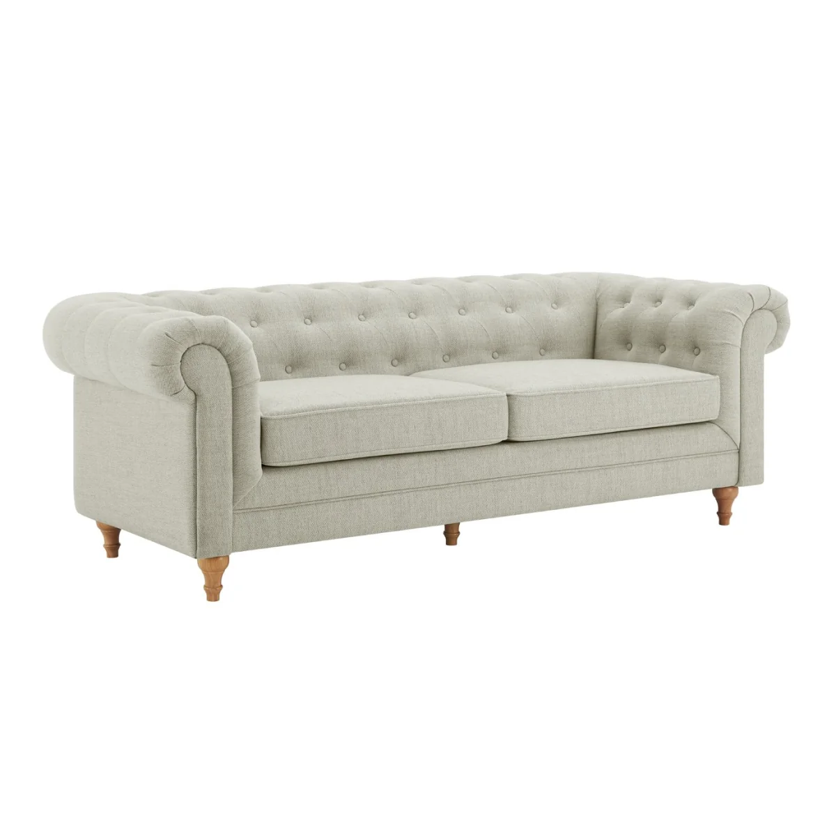 Habitat Chesterfield 3 Seater Fabric Sofa - Natural – image 3