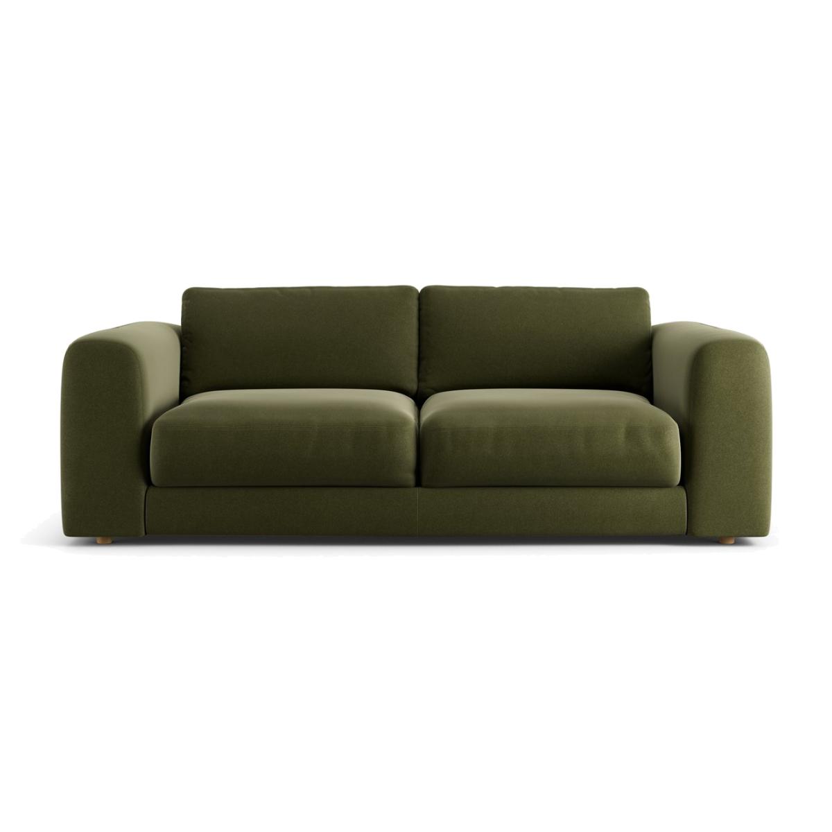 Habitat Ayr Large Velvet 3 Seater Sofa - Moss Green – image 1