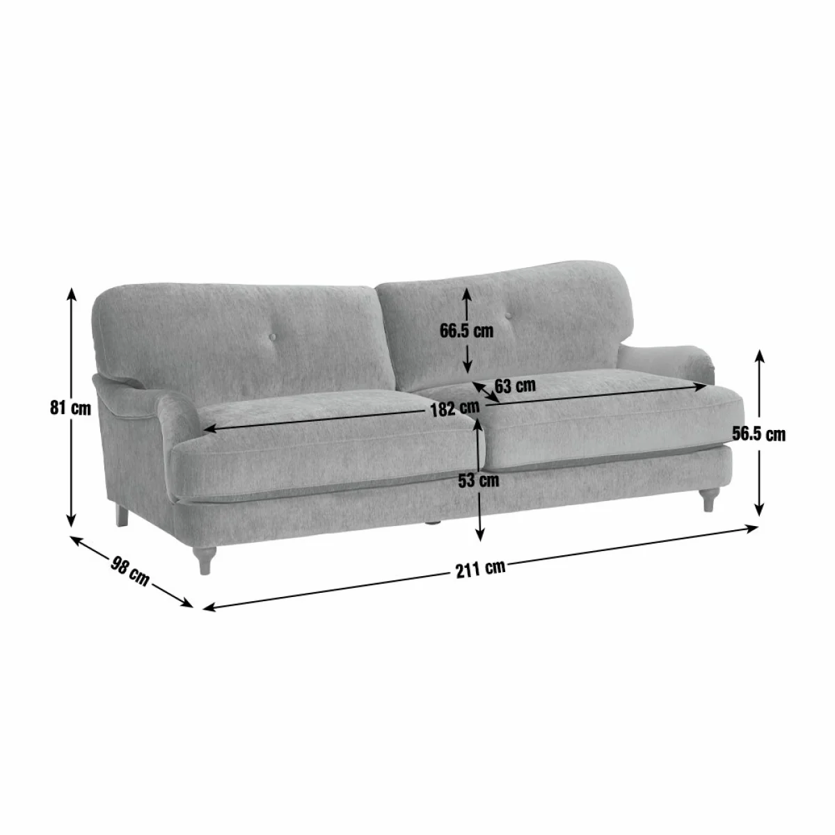 Habitat Eleanor Fabric 3 Seater Sofa - Yellow – image 8
