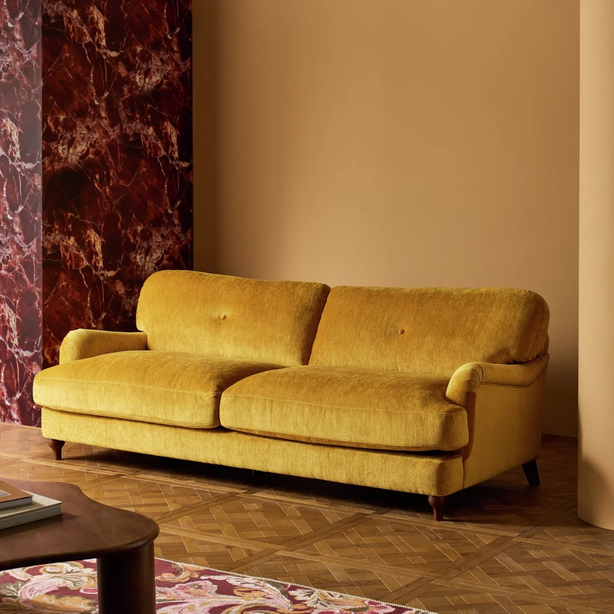 Habitat Eleanor Fabric 3 Seater Sofa - Yellow – image 1