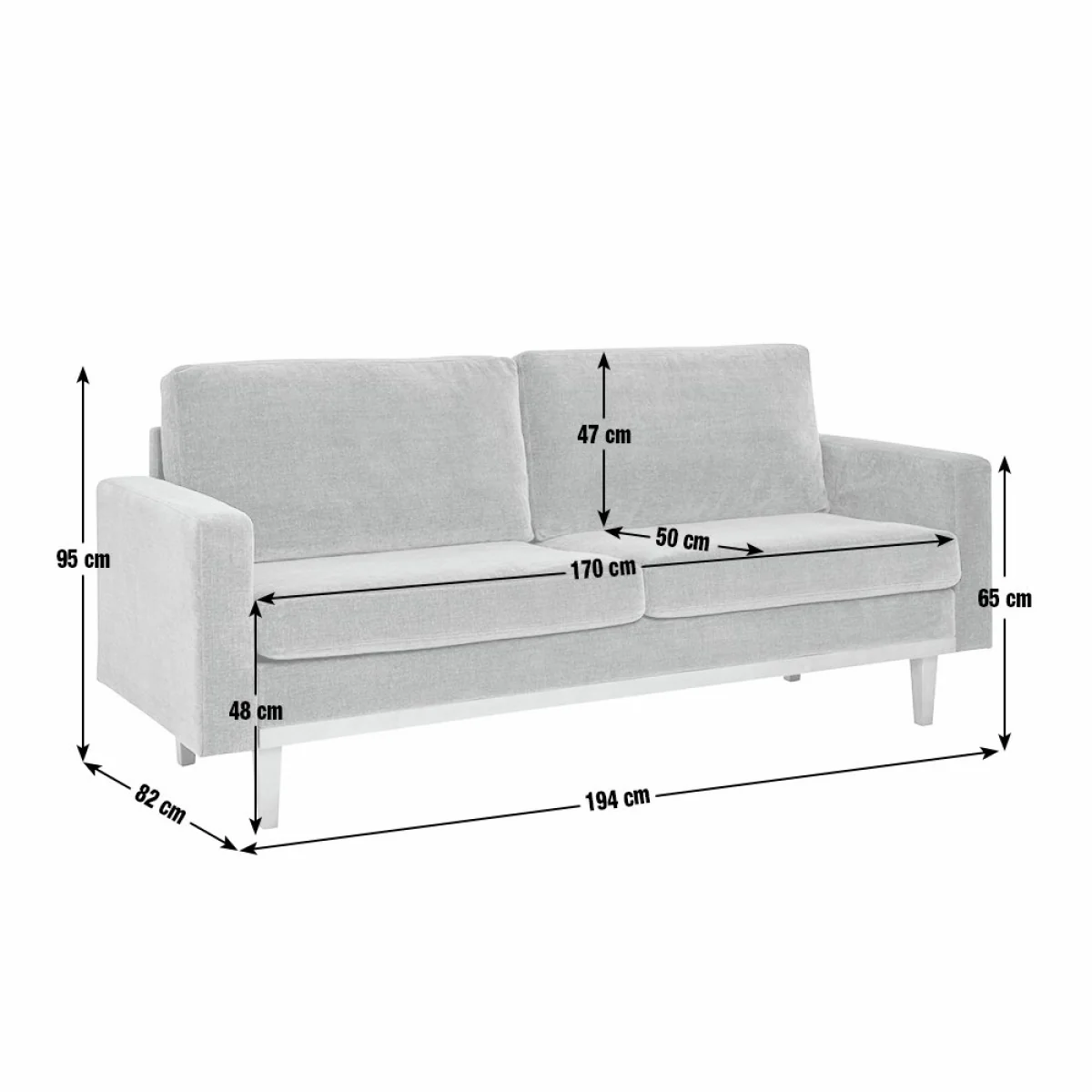Habitat Della Fabric 3 Seater Sofa - Blue – image 9
