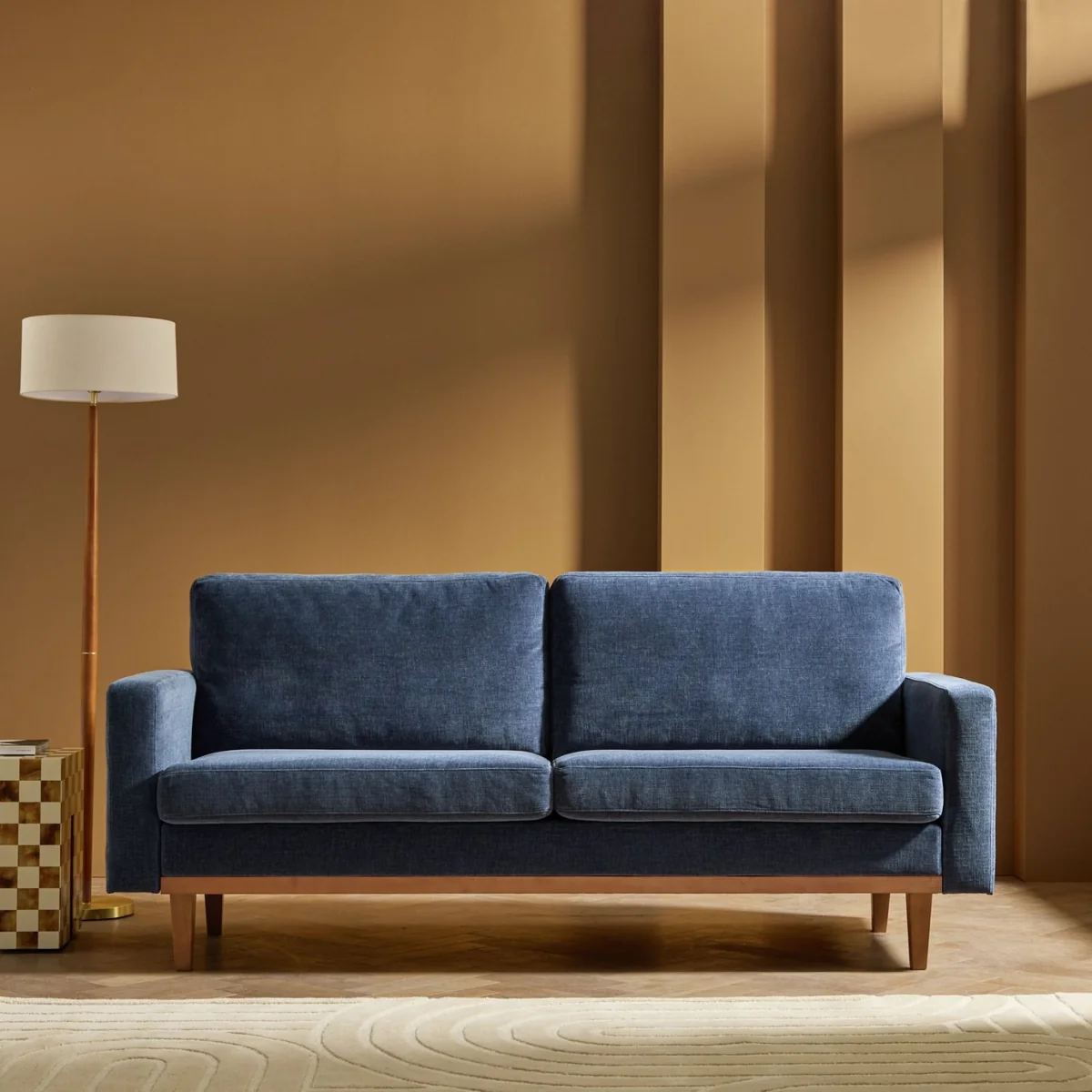 Habitat Della Fabric 3 Seater Sofa - Blue – image 1