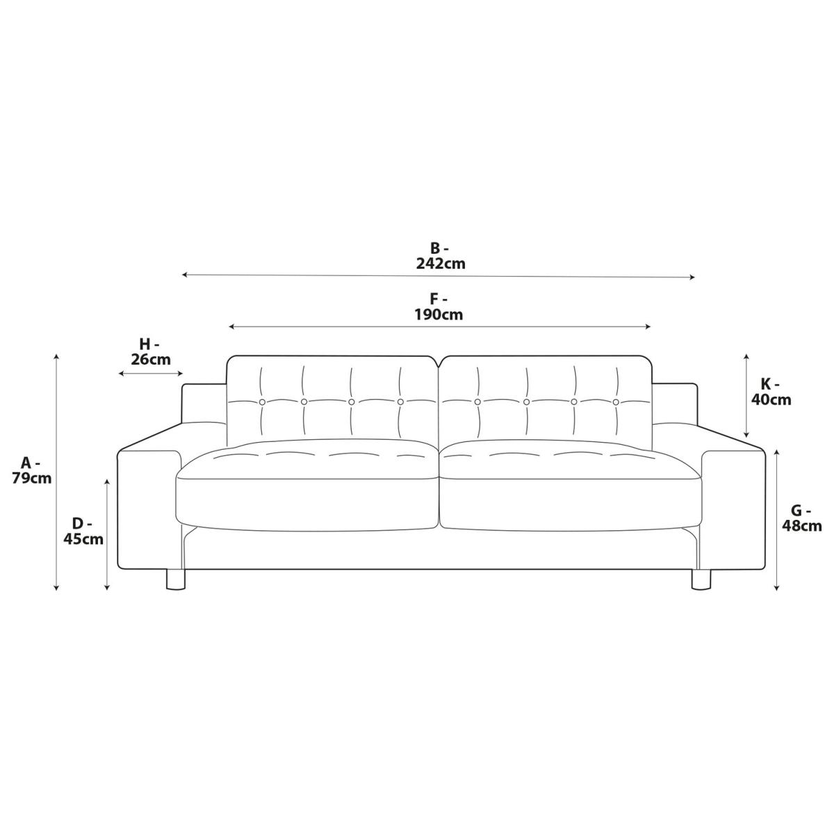 Habitat Hendricks Fabric 4 Seater Sofa - Charcoal- Black Leg – image 7