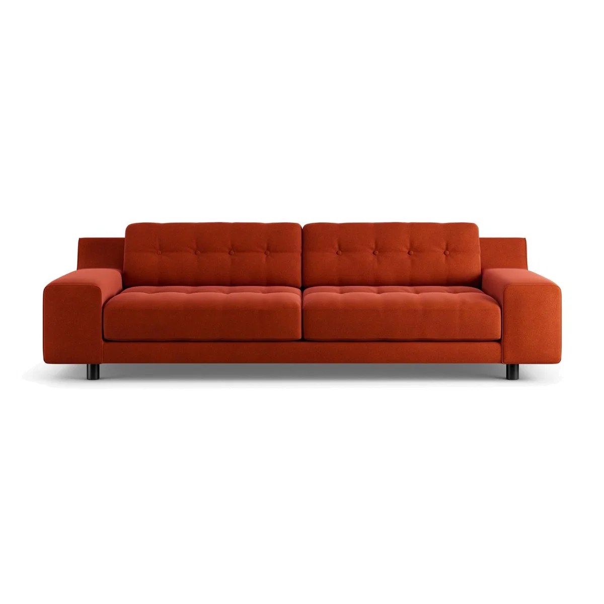 Habitat Hendricks Velvet 4 Seater Sofa - Orange - Black Leg – image 1
