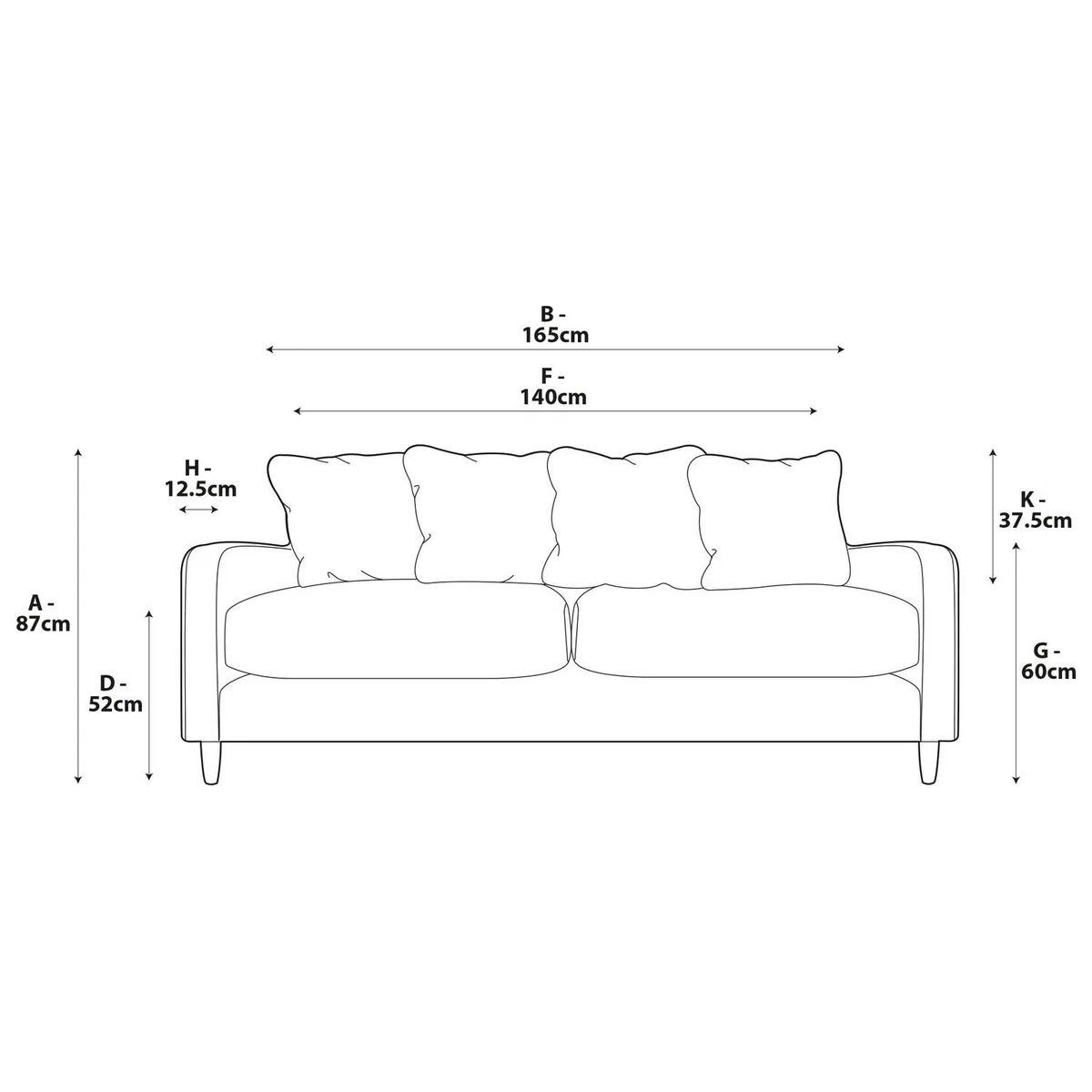 Habitat Swift Velvet 2 Seater Sofa - Grey - Ash Leg – image 7