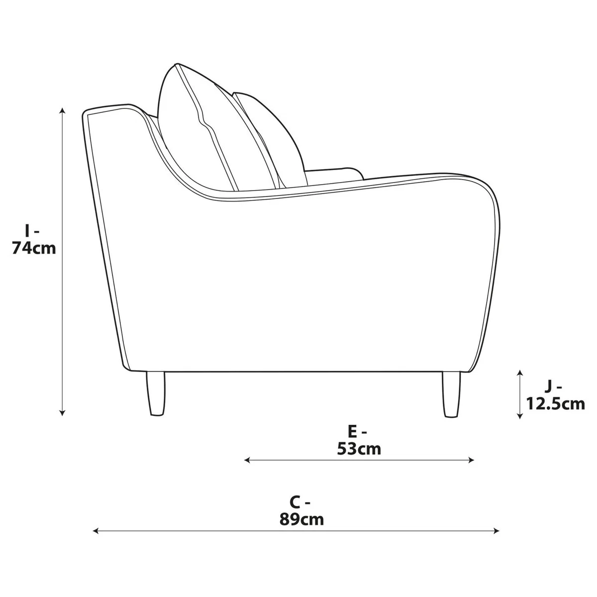 Habitat Swift Velvet 2 Seater Sofa - Grey - Ash Leg – image 8