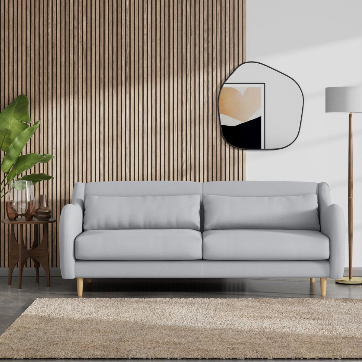 Habitat Turnmil Fabric 3 Seater Sofa - Grey - Ash Leg – image 2