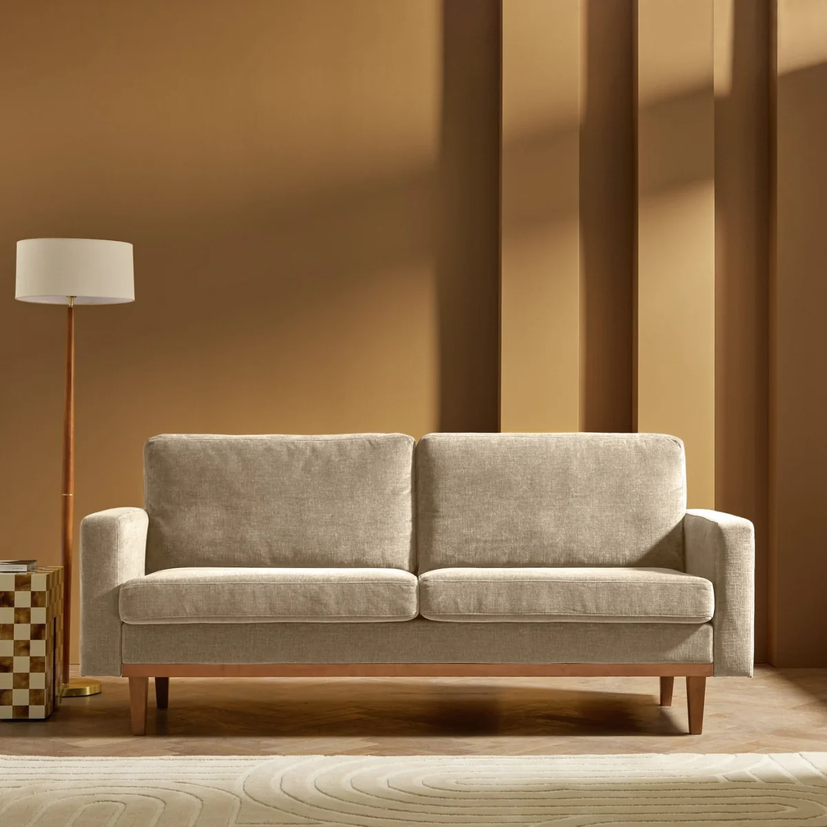 Habitat Della Fabric 3 Seater Sofa - Natural – image 1