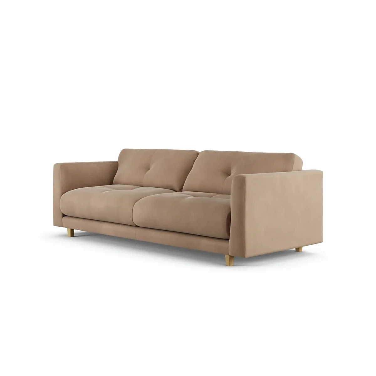 Habitat Emely Velvet 3 Seater Sofa - Latte - Ash Leg – image 3