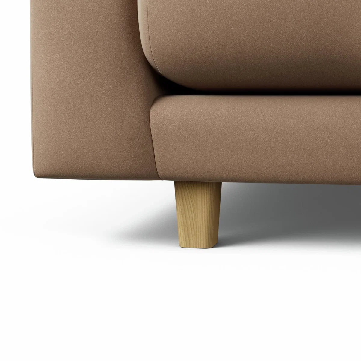 Habitat Emely Velvet 3 Seater Sofa - Latte - Ash Leg – image 5