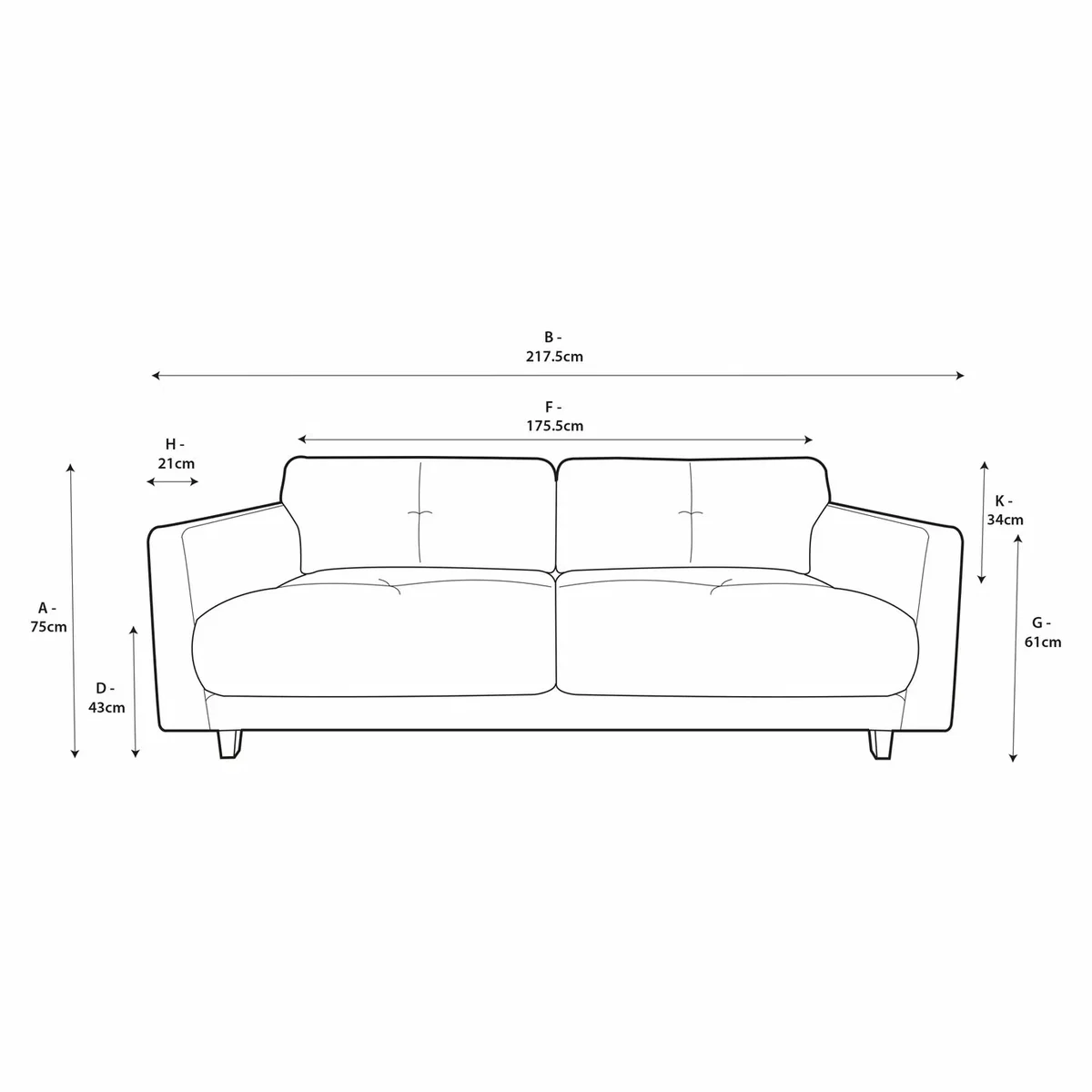 Habitat Emely Velvet 3 Seater Sofa - Latte - Ash Leg – image 7