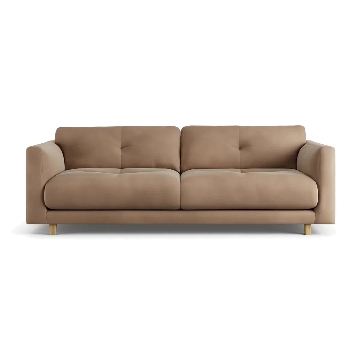 Habitat Emely Velvet 3 Seater Sofa - Latte - Ash Leg – image 1