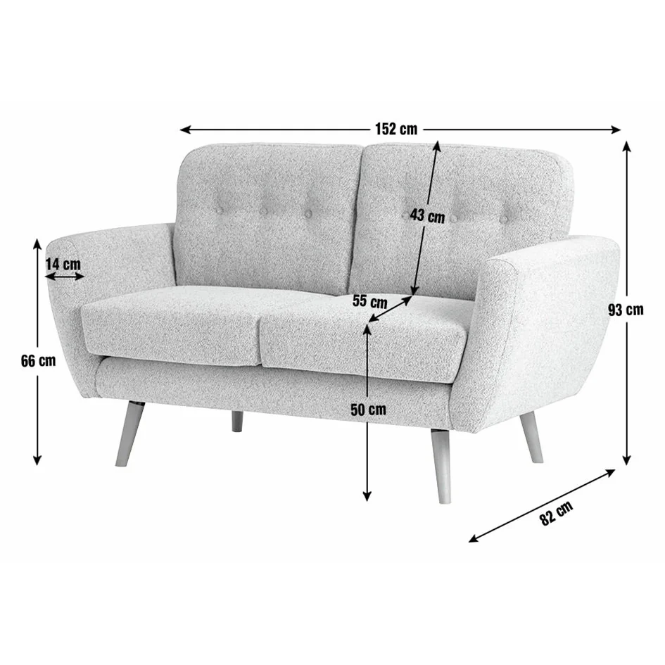 Habitat Finney Fabric 2 Seater Sofa - Charcoal – image 8