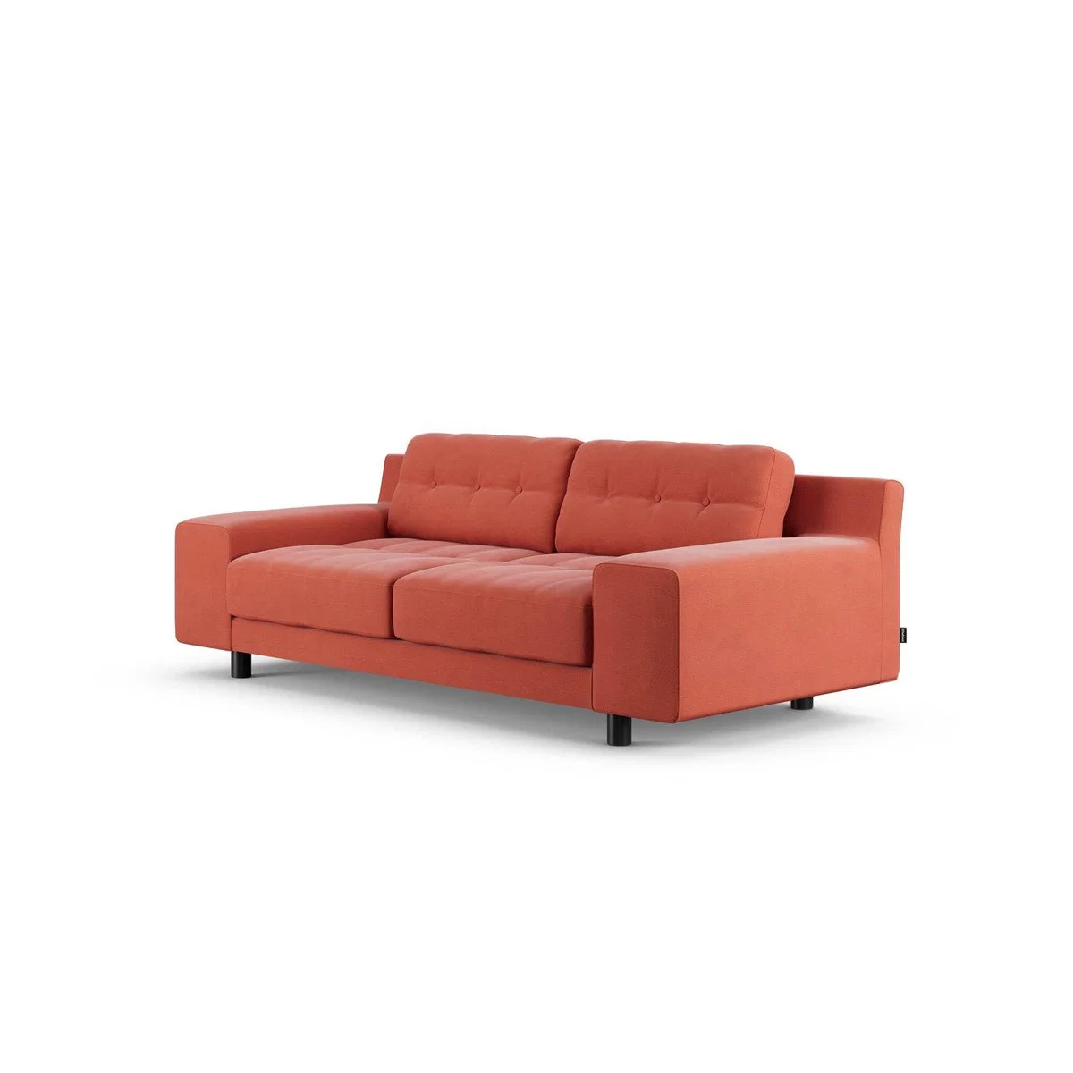 Habitat Hendricks Fabric 3 Seater Sofa - Papaya - Black Leg – image 3