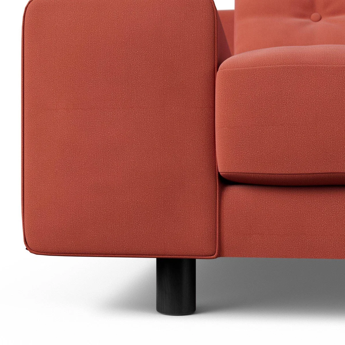 Habitat Hendricks Fabric 3 Seater Sofa - Papaya - Black Leg – image 5