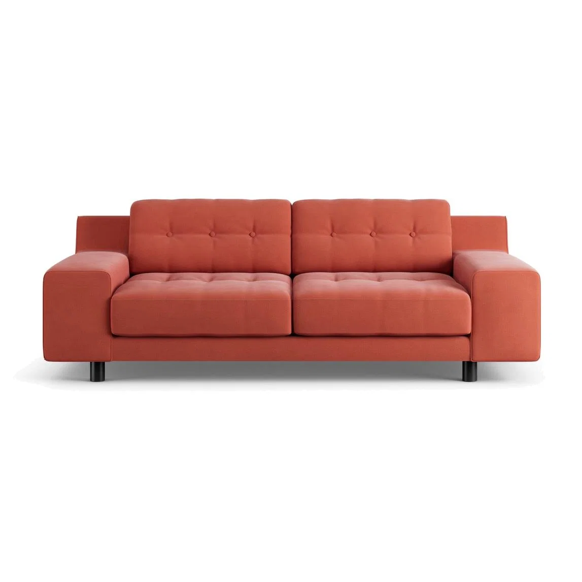 Habitat Hendricks Fabric 3 Seater Sofa - Papaya - Black Leg – image 1