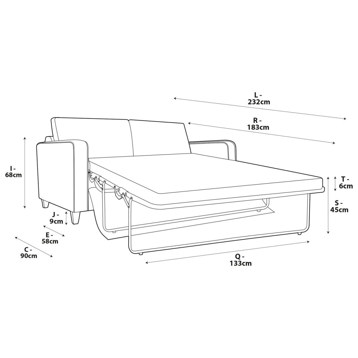 Habitat Flint Fabric 2 Seater Sofa Bed- Charcoal - Ash Leg – image 9