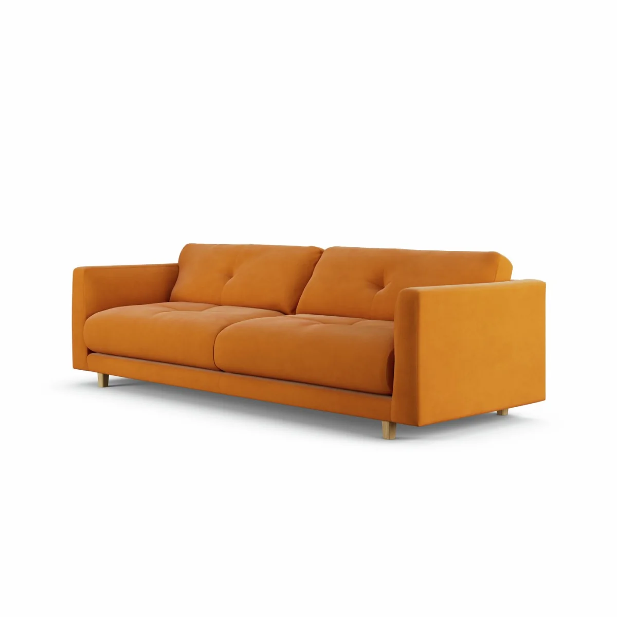 Habitat Emely Fabric 4 Seater Sofa - Orange - Ash Leg – image 3