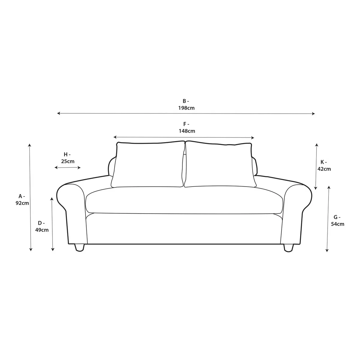 Habitat Whitby Fabric 2 Seater Sofa - Natural - Ash Leg – image 7