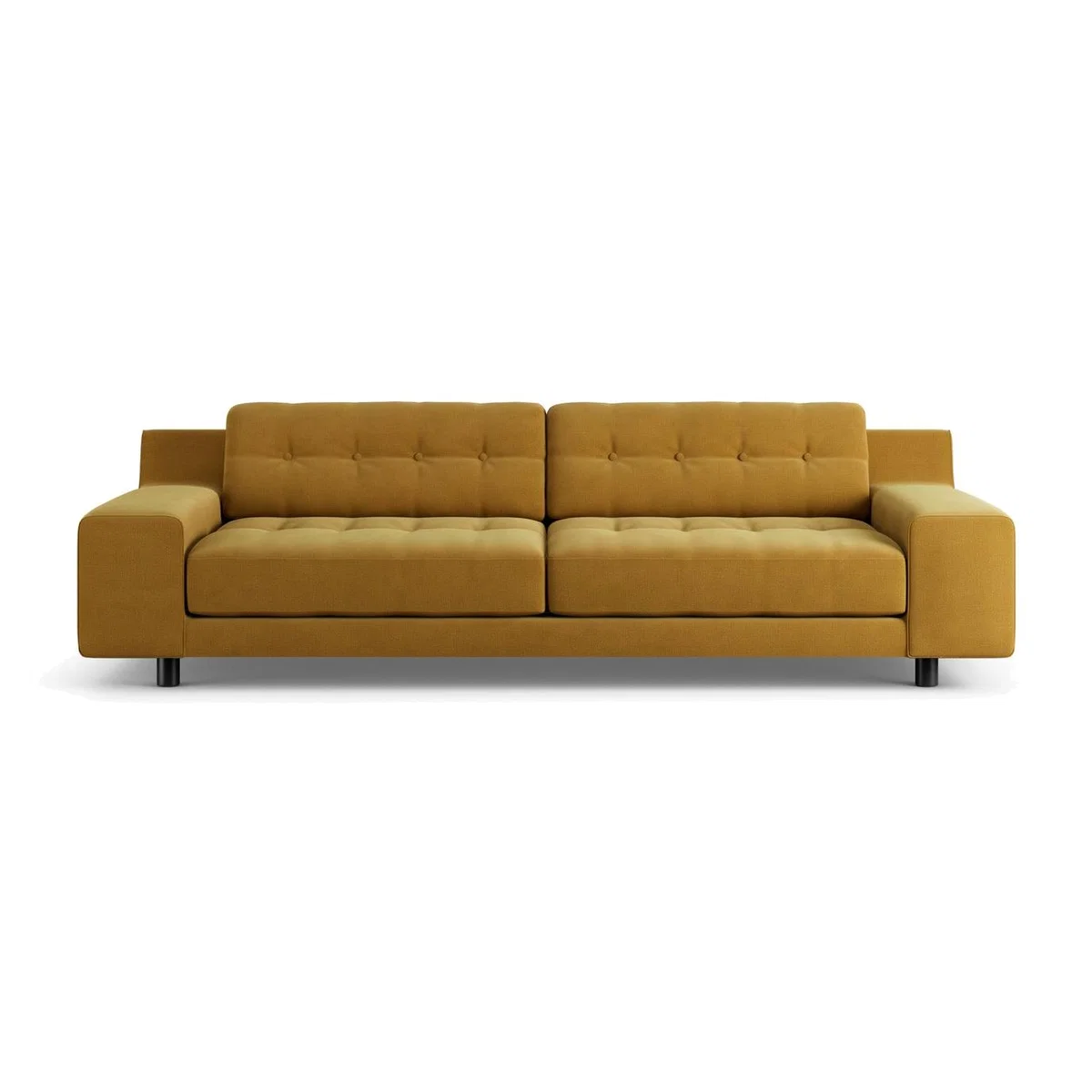 Habitat Hendricks Fabric 4 Seater Sofa - Gold - Black Leg – image 1