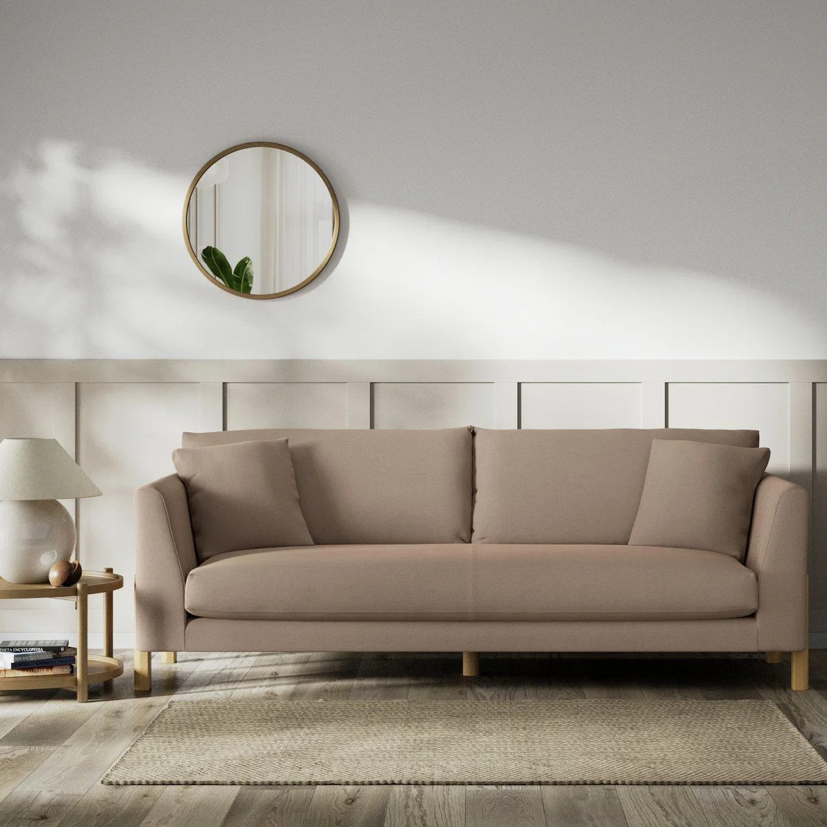 Habitat Aston Fabric 4 Seater Sofa - Biscuit - Ash Leg – image 2