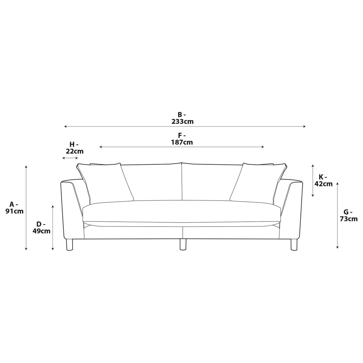 Habitat Aston Fabric 4 Seater Sofa - Biscuit - Ash Leg – image 7