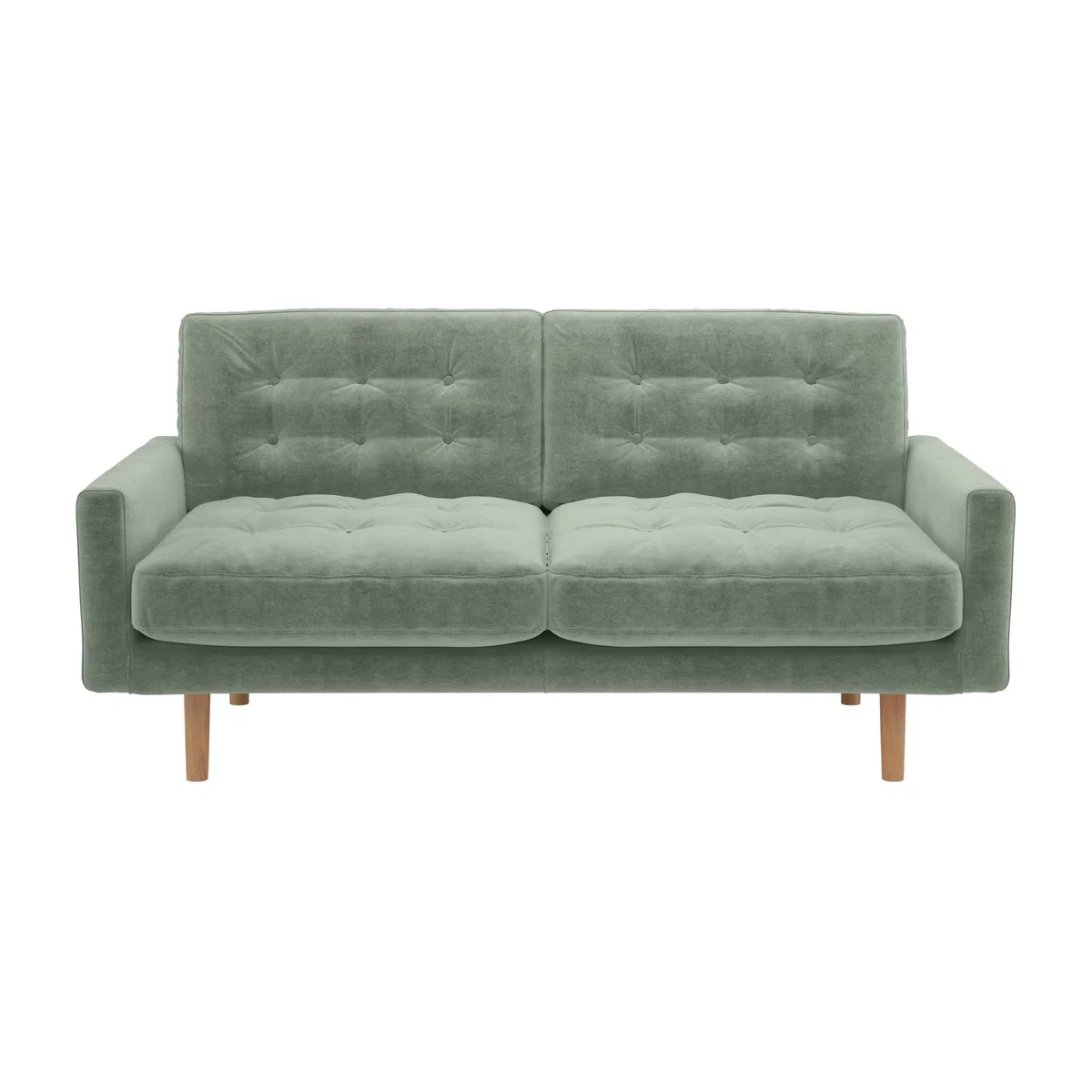 Habitat Fenner 2 Seater Velvet Sofa - Sage
