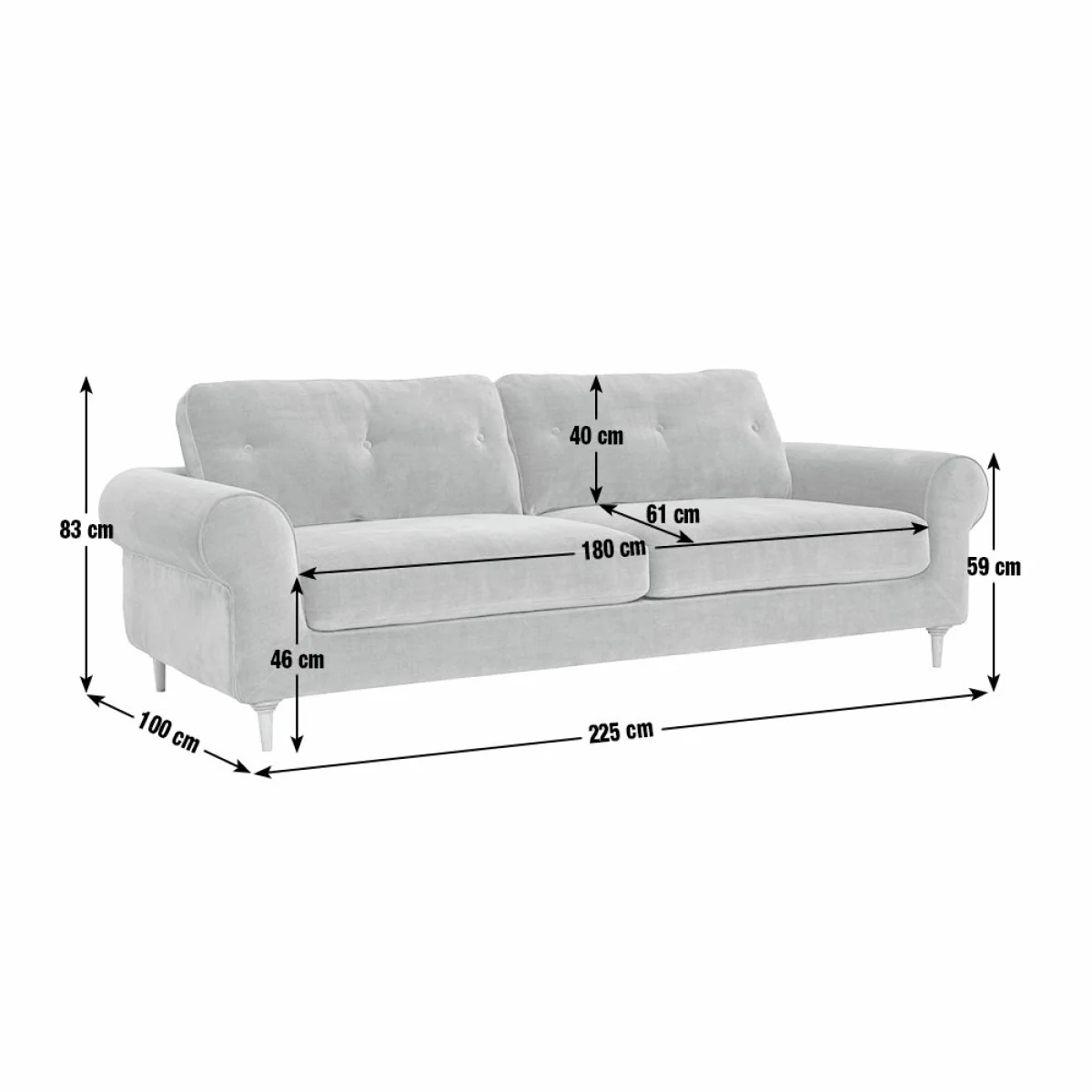 Habitat Chester Fabric 3 Seater Sofa - Rust – image 9
