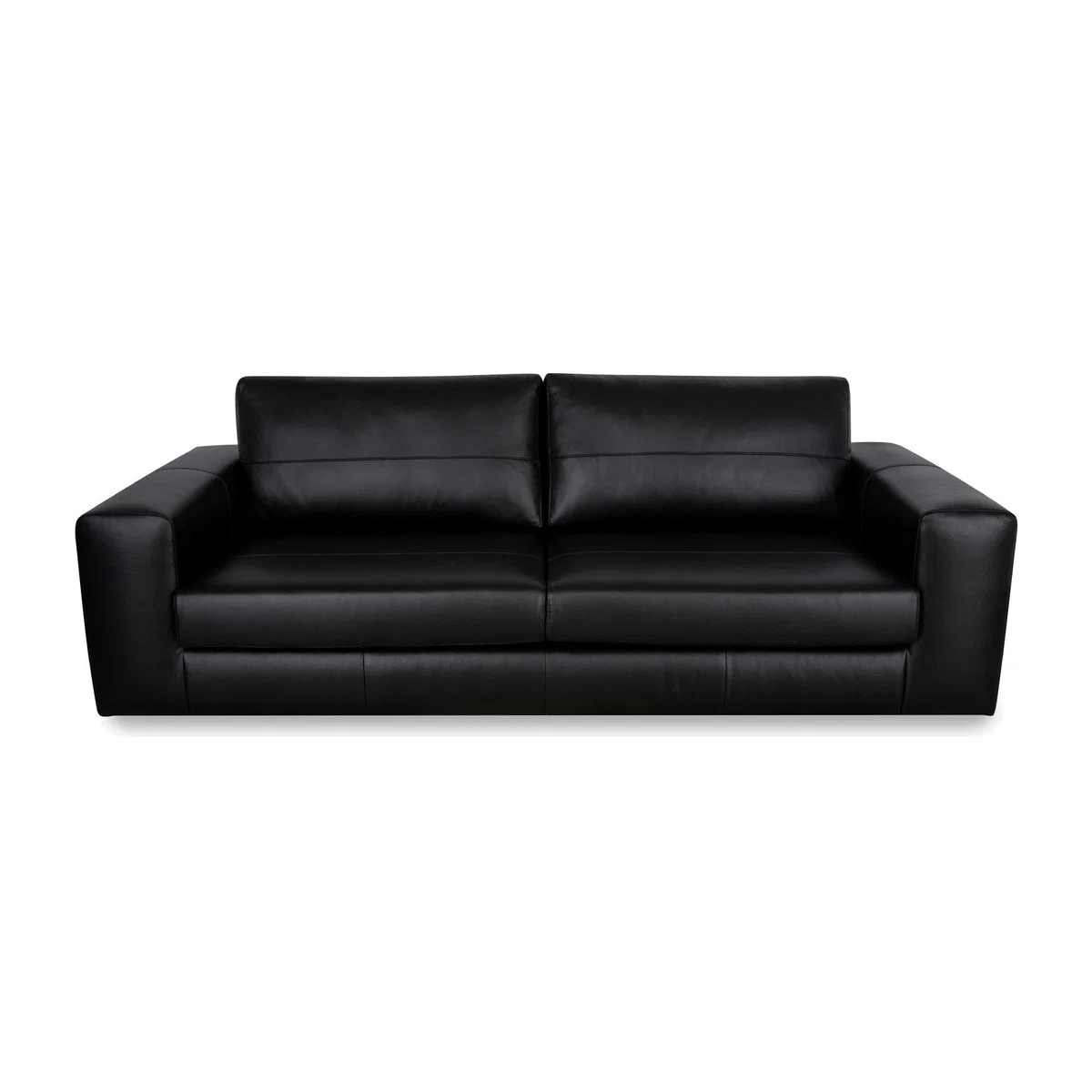 Habitat Daly Leather Wide Arm 4 Seater Sofa - Black – image 1