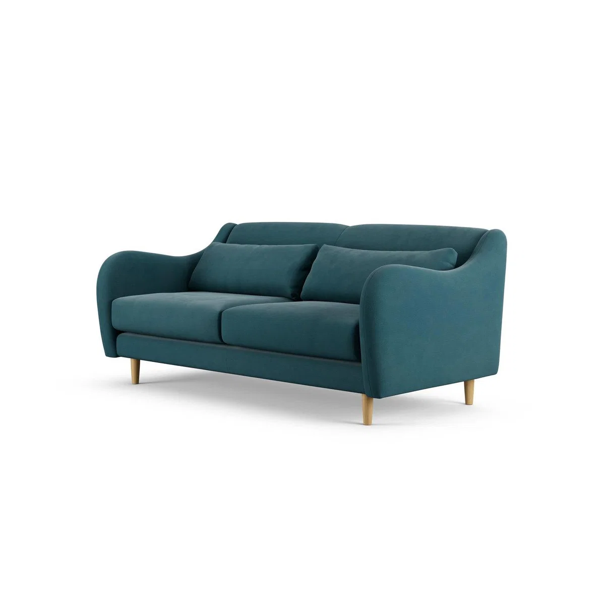 Habitat Turnmill Fabric 2 Seater Sofa - Teal - Ash Leg – image 3