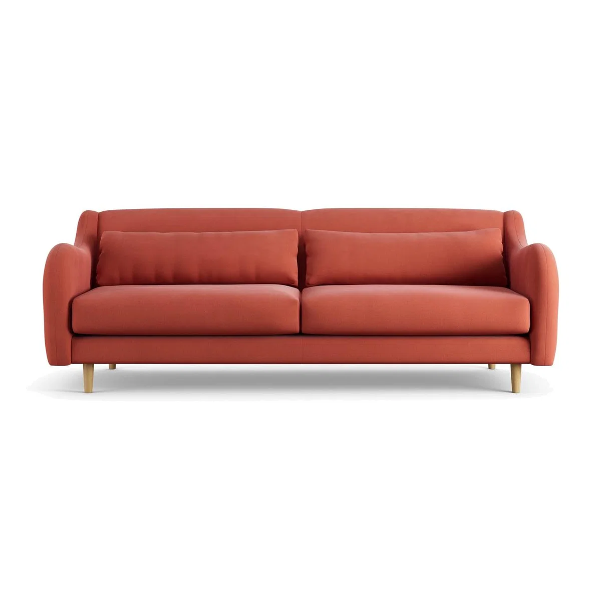 Habitat Turnmill Fabric 4 Seater Sofa - Papaya - Ash Leg – image 1
