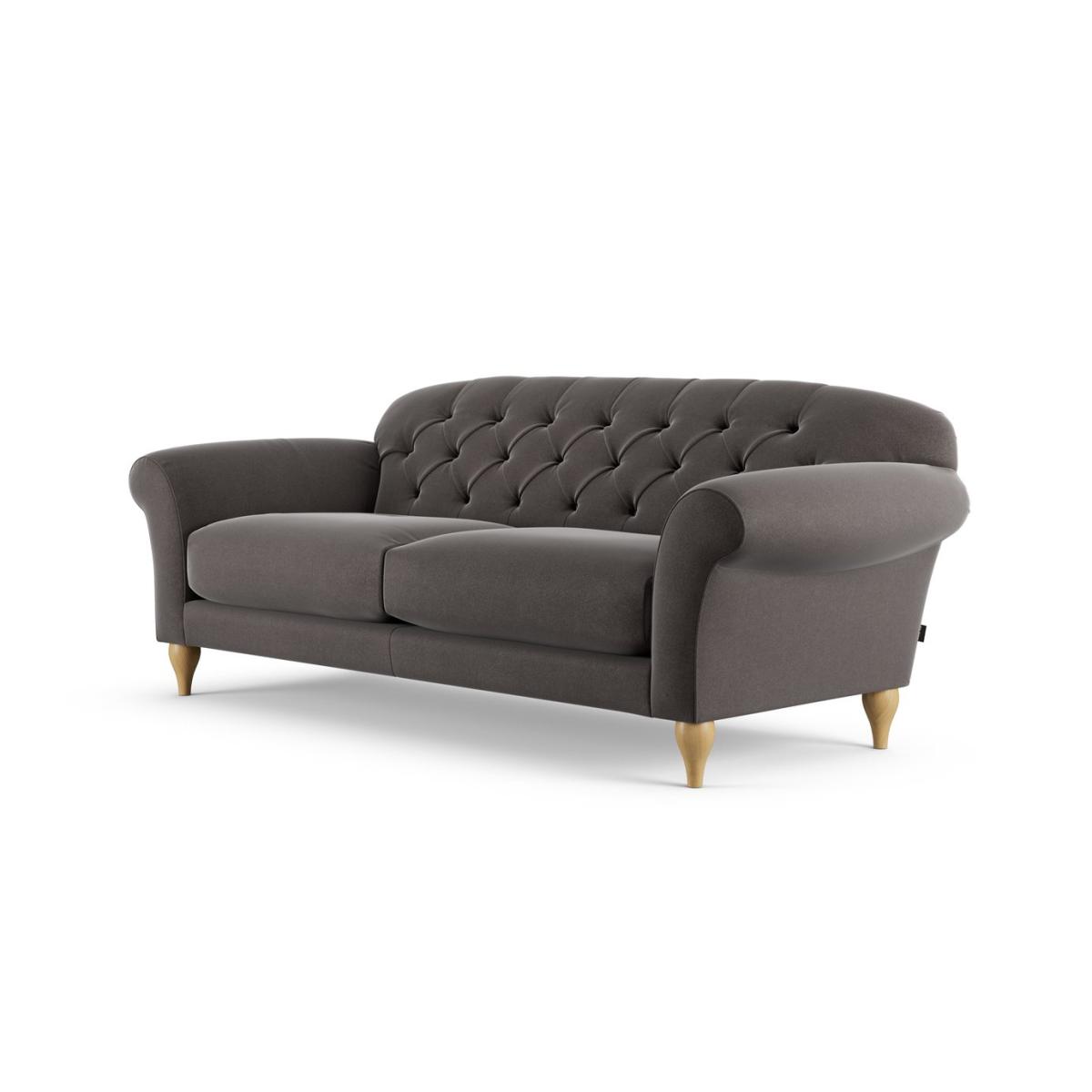 Habitat Brooker Velvet 4 Seater Sofa - Grey - Ash Leg – image 3
