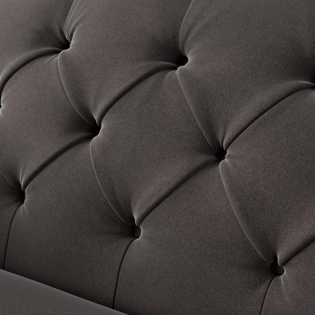 Habitat Brooker Velvet 4 Seater Sofa - Grey - Ash Leg – image 6