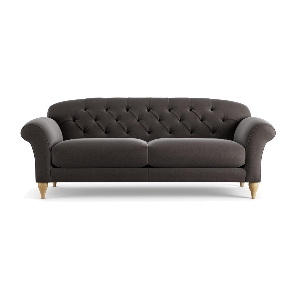 Habitat Brooker Velvet 4 Seater Sofa - Grey - Ash Leg – image 1