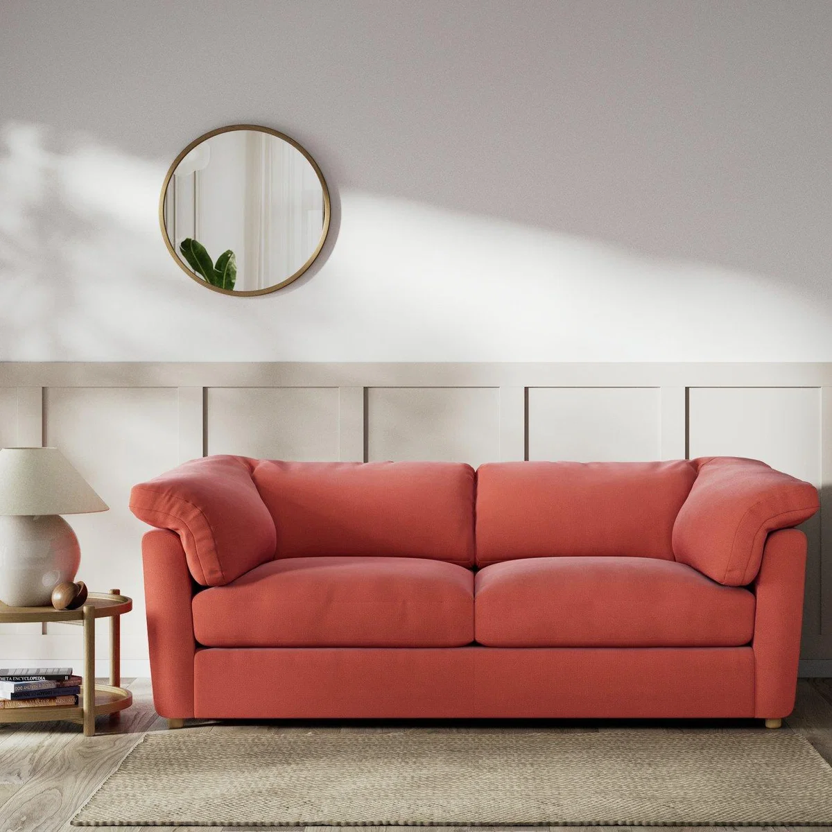 Habitat Wynn Fabric 3 Seater Sofa - Papaya - Ash Leg – image 2