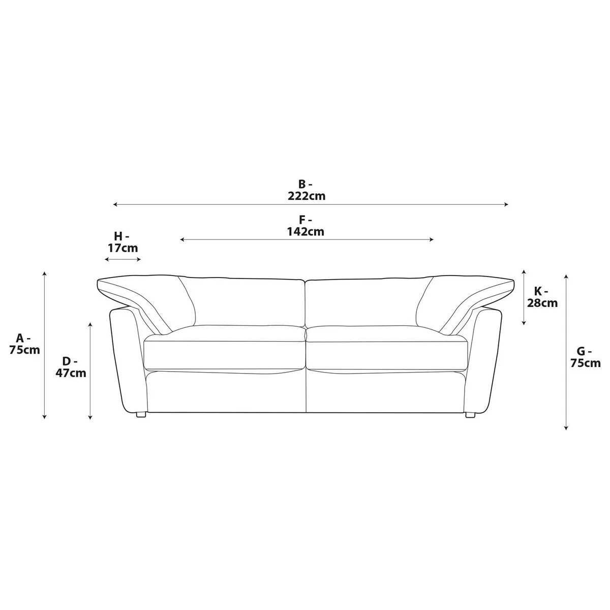 Habitat Wynn Fabric 3 Seater Sofa - Papaya - Ash Leg – image 7