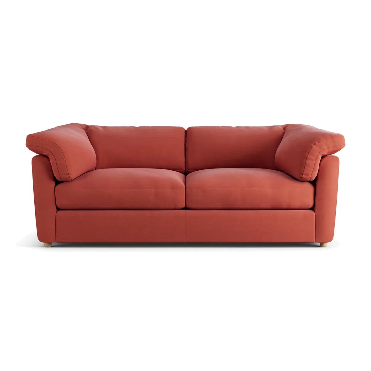 Habitat Wynn Fabric 3 Seater Sofa - Papaya - Ash Leg – image 1