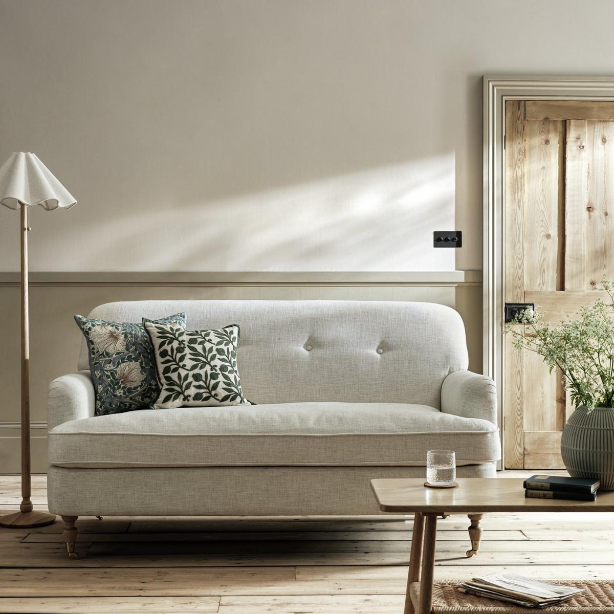 Habitat x Morris & Co. Merton Fabric 2 Seater Sofa - Cream – image 3