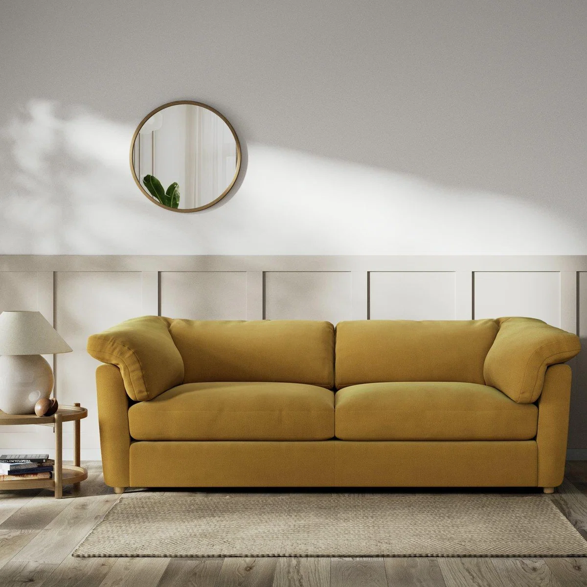 Habitat Wynn Fabric 4 Seater Sofa - Gold - Ash Leg – image 2