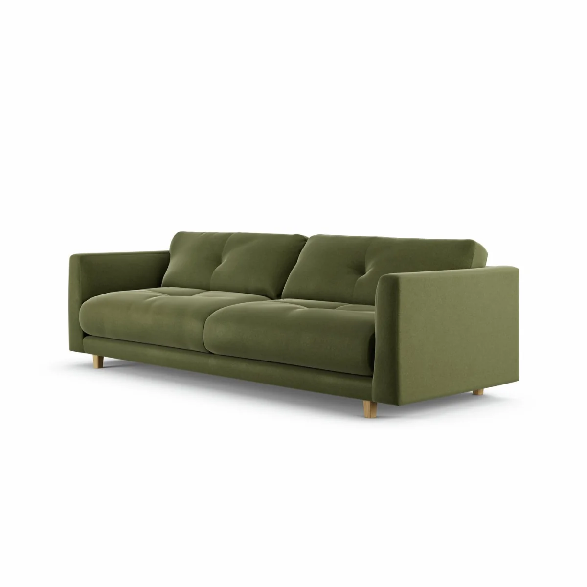 Habitat Emely Velvet 4 Seater Sofa - Moss Green - Ash Leg – image 3