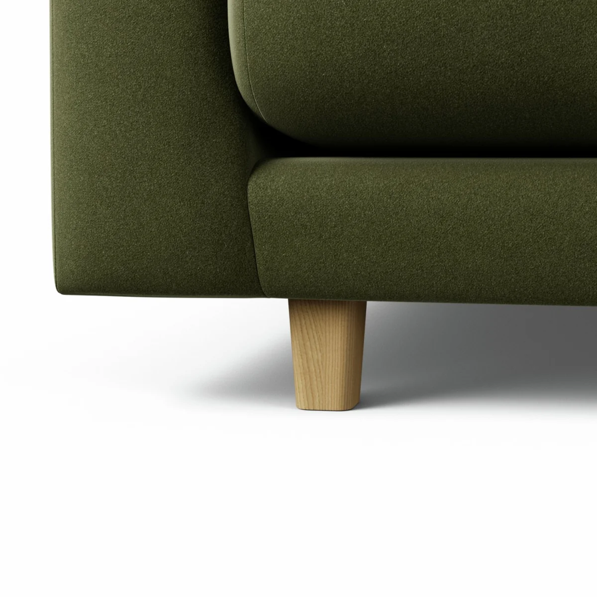 Habitat Emely Velvet 4 Seater Sofa - Moss Green - Ash Leg – image 5