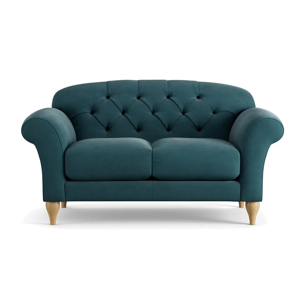 Habitat Brooker Fabric 2 Seater Sofa - Teal - Ash Leg – image 1