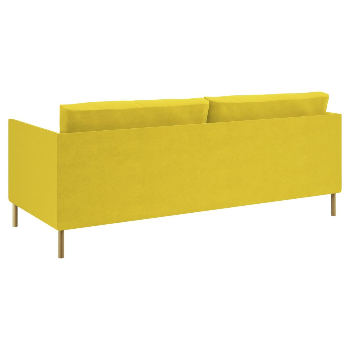 Habitat Hyde 3 Seater Velvet Sofa - Yellow – image 4
