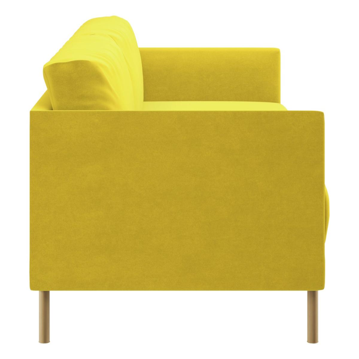 Habitat Hyde 3 Seater Velvet Sofa - Yellow – image 5