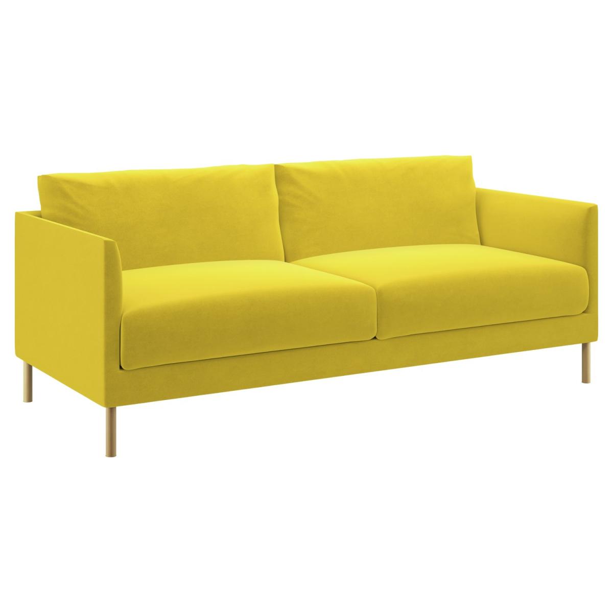 Habitat Hyde 3 Seater Velvet Sofa - Yellow – image 6