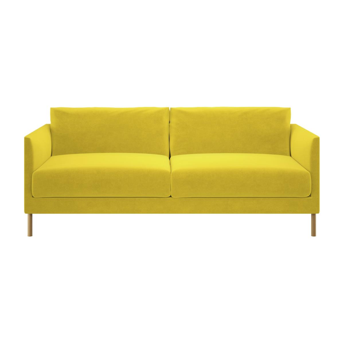 Habitat Hyde 3 Seater Velvet Sofa - Yellow – image 1