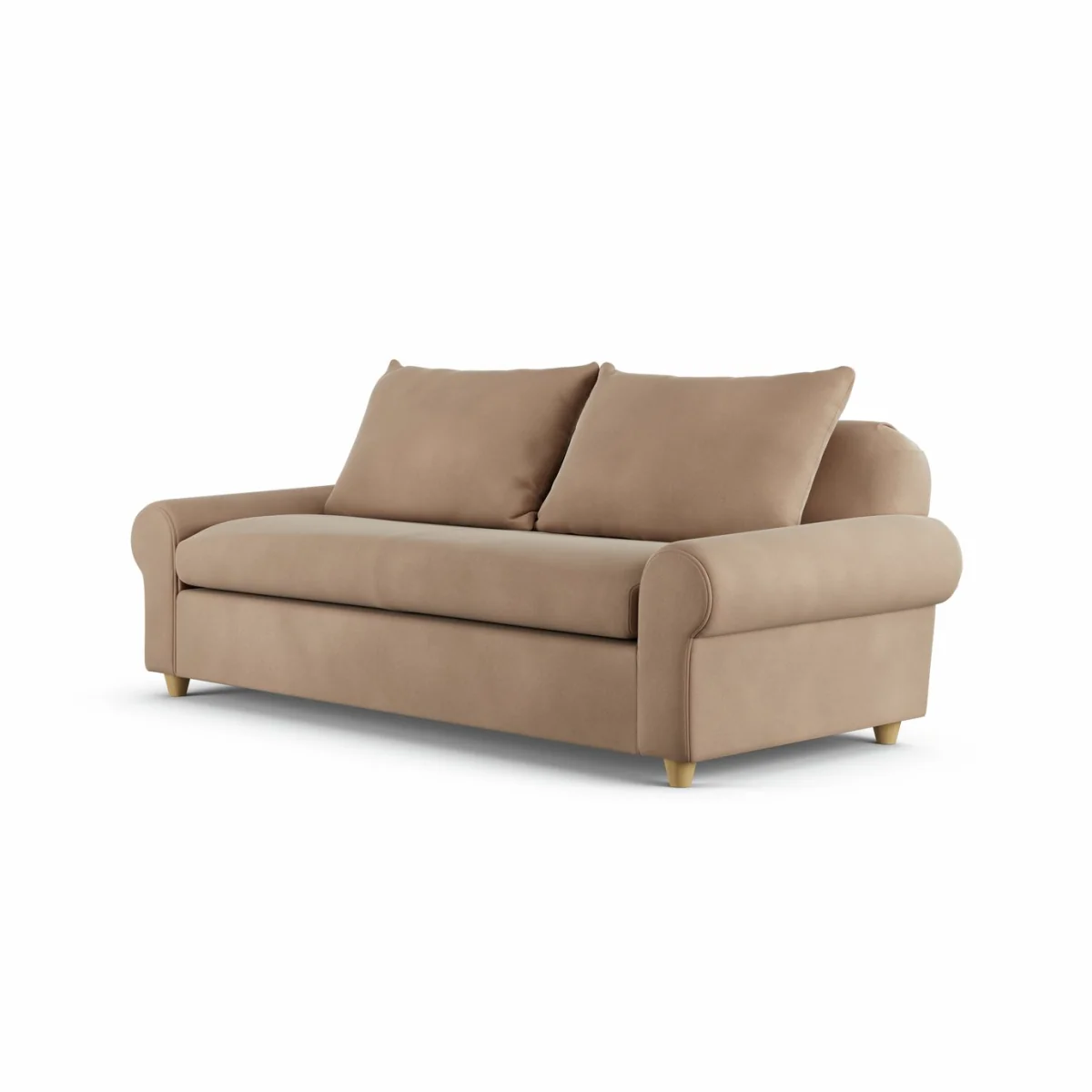 Habitat Whitby Velvet 3 Seater Sofa - Latte - Ash Leg – image 3